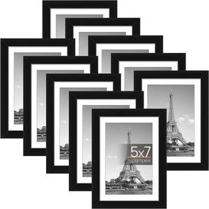 5x7 Inches Black Set of 10 Picture Frame